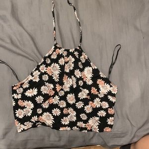 Floral cropped halter
